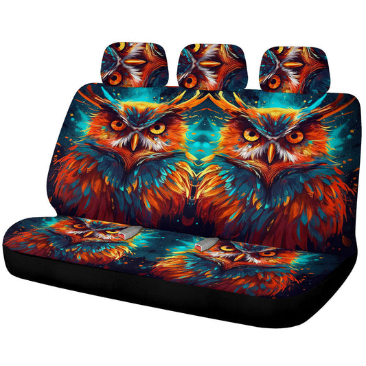 Owl Colorful Car Back Seat Cover Custom Car Accessories - Gearcarcover - 1
