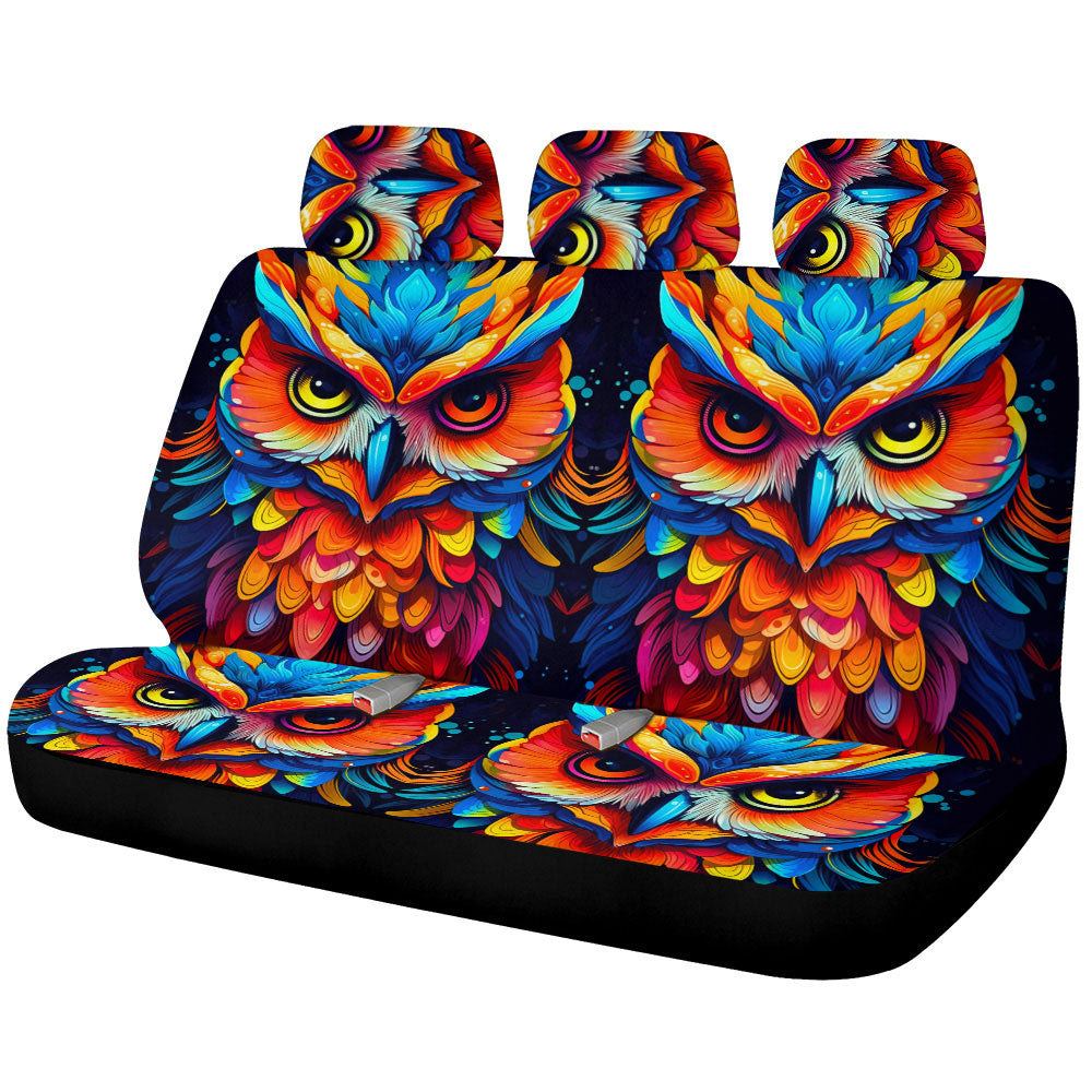 Owl Colorful Car Back Seat Cover Custom Car Accessories - Gearcarcover - 1