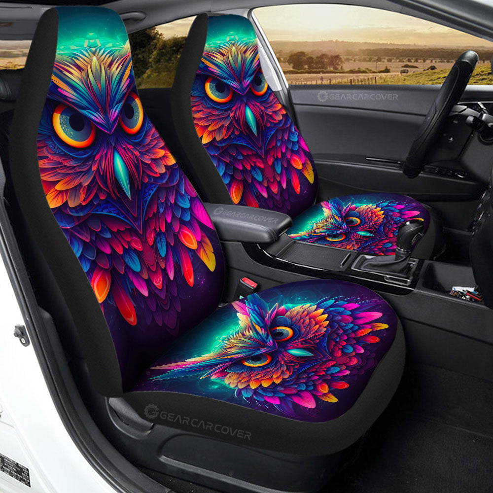 Owl Colorful Car Seat Covers Custom Car Accessories - Gearcarcover - 2
