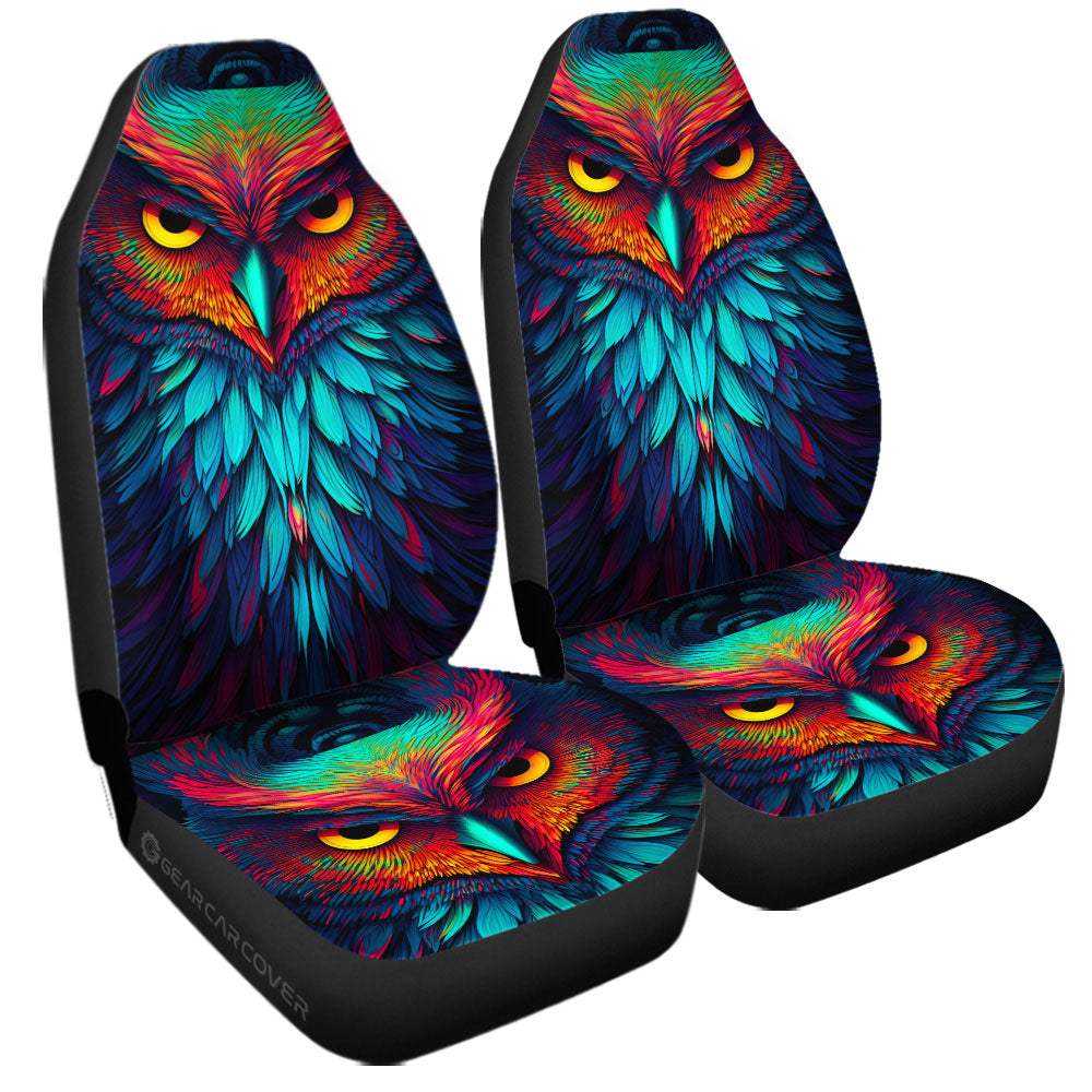 Owl Colorful Car Seat Covers Custom Car Accessories - Gearcarcover - 3