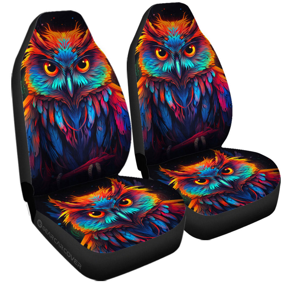 Owl Colorful Car Seat Covers Custom Car Accessories - Gearcarcover - 3