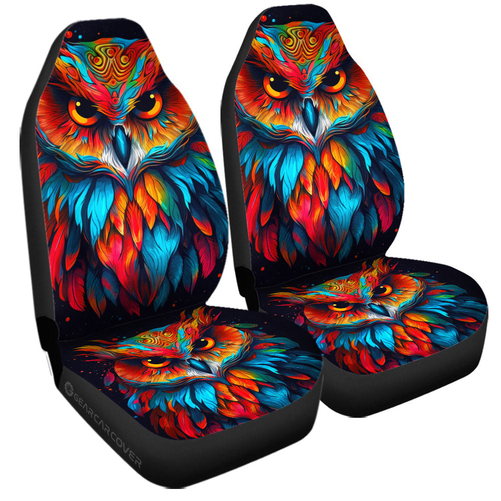 Owl Colorful Car Seat Covers Custom Car Accessories - Gearcarcover - 3
