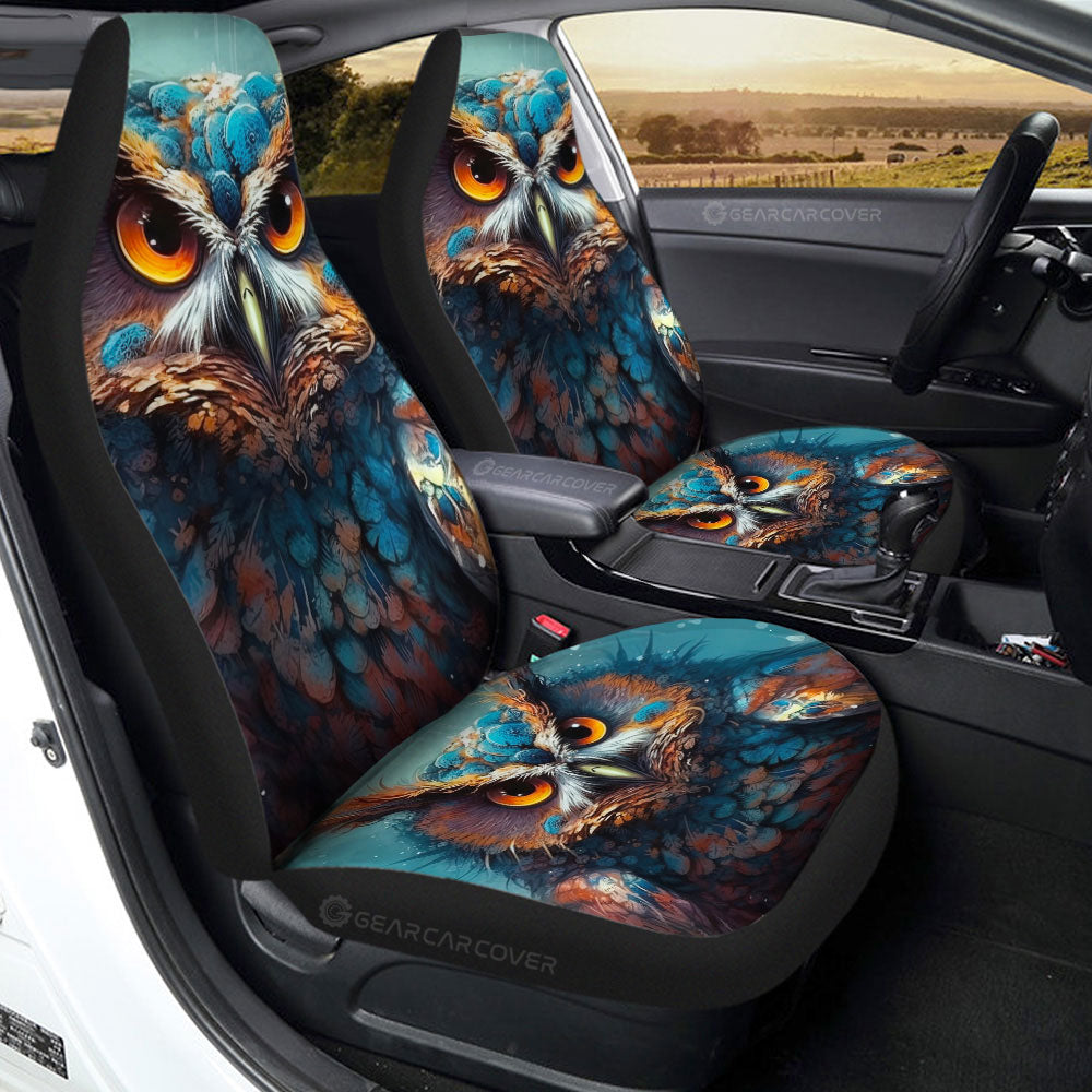 Owl Colorful Car Seat Covers Custom Car Accessories - Gearcarcover - 2