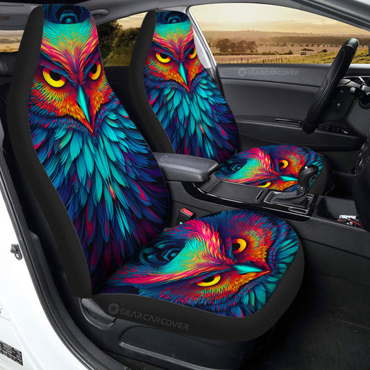 Owl Colorful Car Seat Covers Custom Car Accessories - Gearcarcover - 2