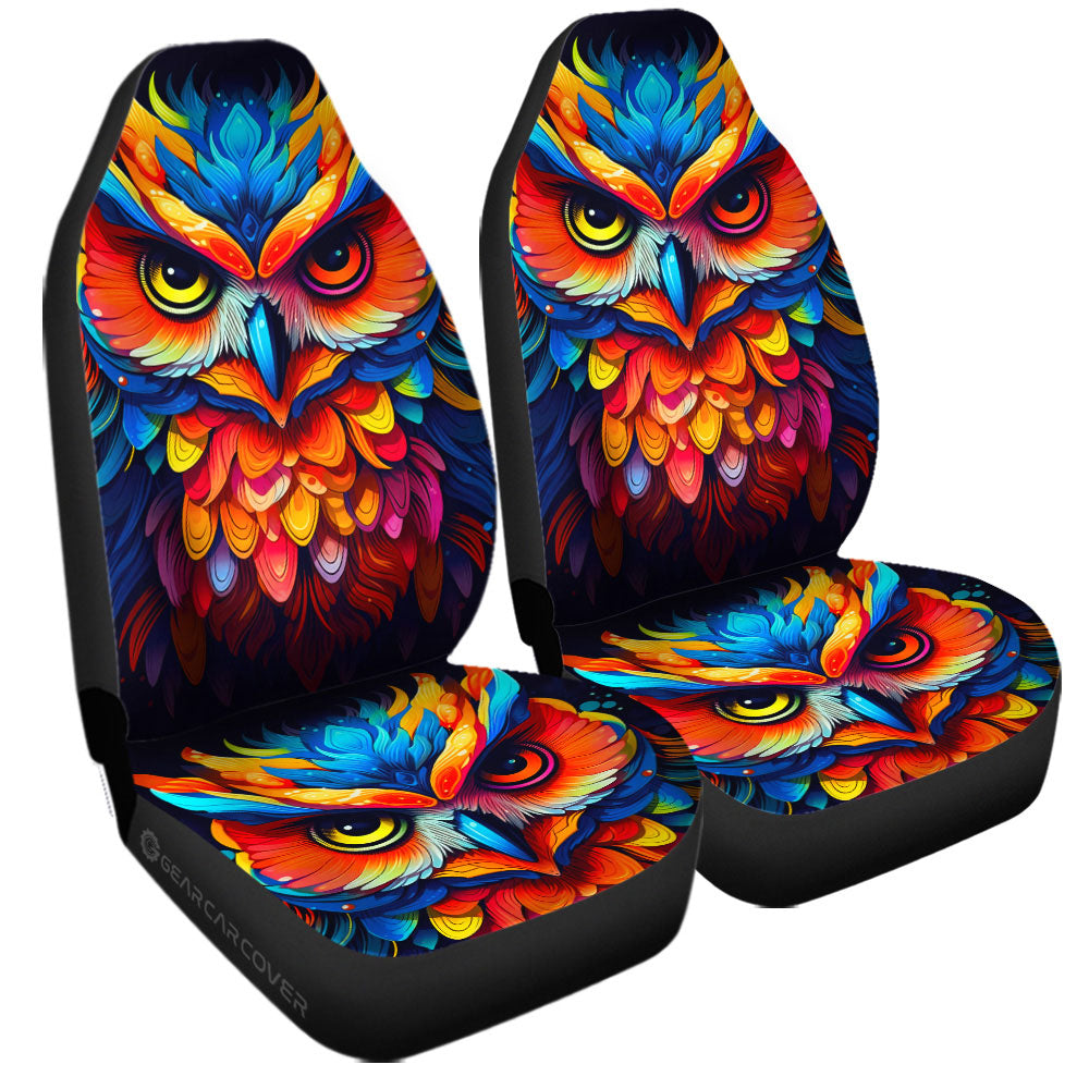 Owl Colorful Car Seat Covers Custom Car Accessories - Gearcarcover - 3