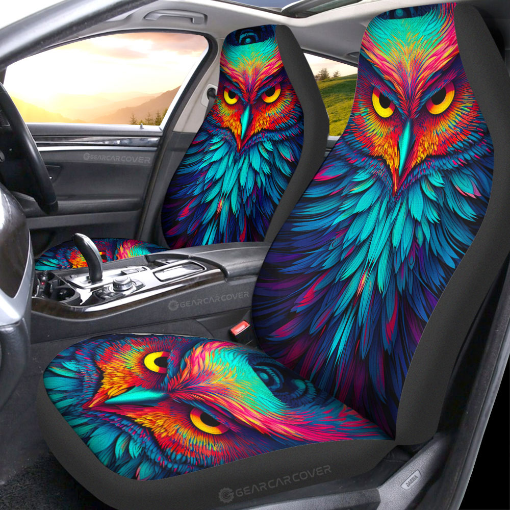 Owl Colorful Car Seat Covers Custom Car Accessories - Gearcarcover - 1