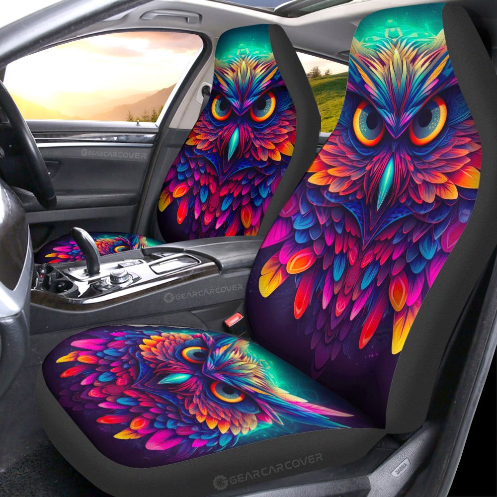 Owl Colorful Car Seat Covers Custom Car Accessories - Gearcarcover - 1