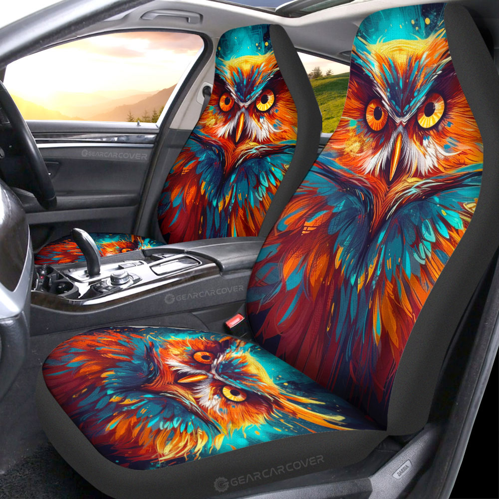 Owl Colorful Car Seat Covers Custom Car Accessories - Gearcarcover - 1