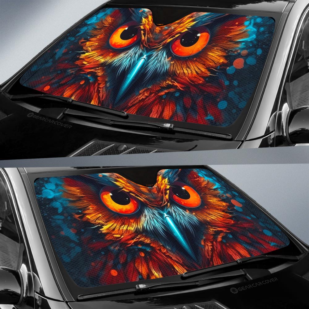 Owl Colorful Car Sunshade Custom Car Accessories - Gearcarcover - 2