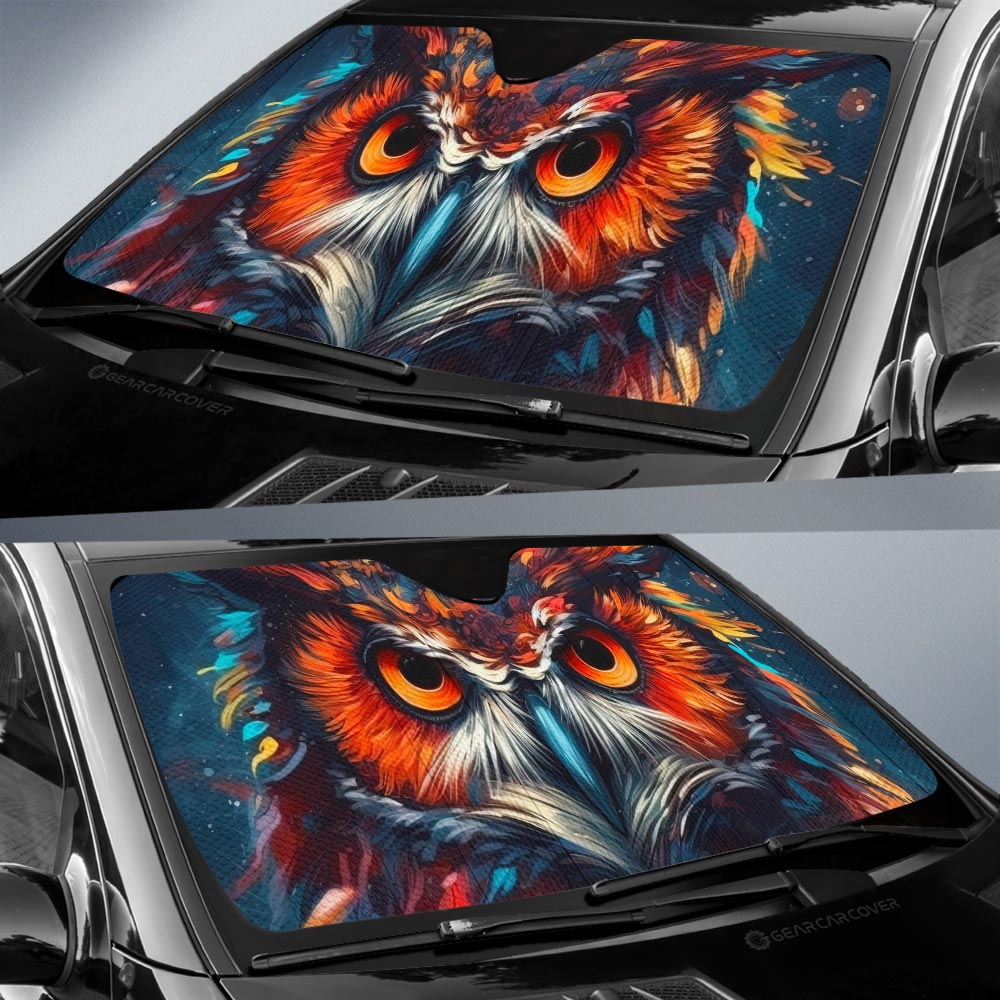 Owl Colorful Car Sunshade Custom Car Accessories - Gearcarcover - 2