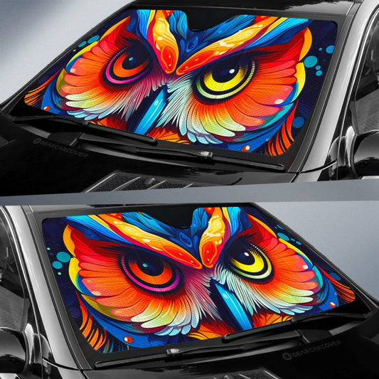 Owl Colorful Car Sunshade Custom Car Accessories - Gearcarcover - 2