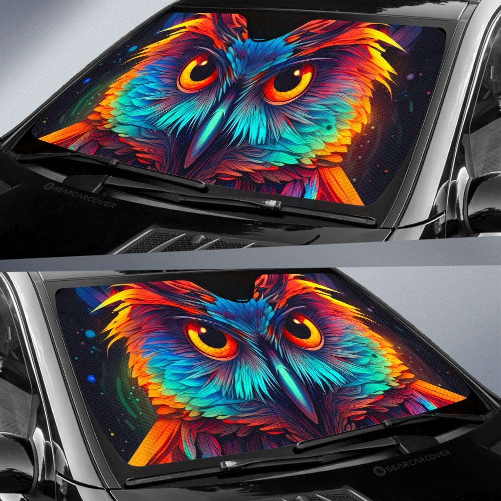 Owl Colorful Car Sunshade Custom Car Accessories - Gearcarcover - 2