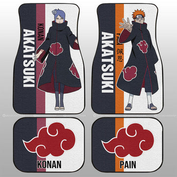 Pain And Konan Car Floor Mats Custom Anime Car Accessories For Fans - Gearcarcover - 1