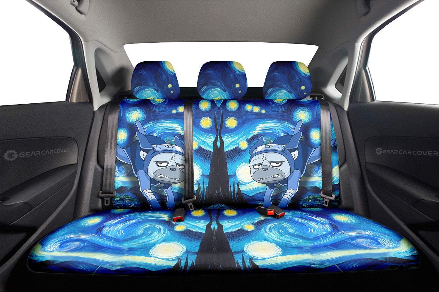 Pakkun Car Back Seat Covers Custom Starry Night Styles - Gearcarcover - 2