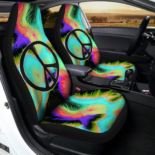 Peace Symbol Car Seat Covers Custom Hippe Car Accessories - Gearcarcover - 2