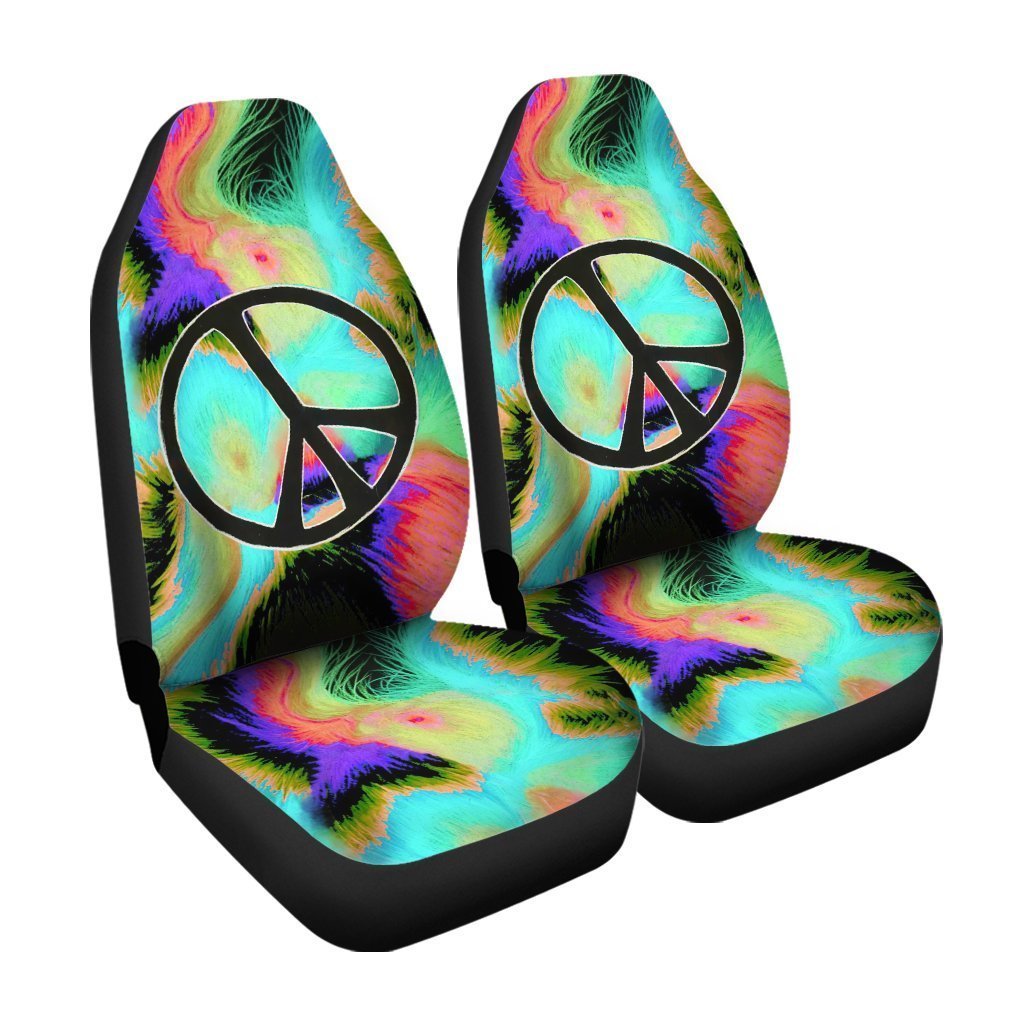Peace Symbol Car Seat Covers Custom Hippe Car Accessories - Gearcarcover - 3