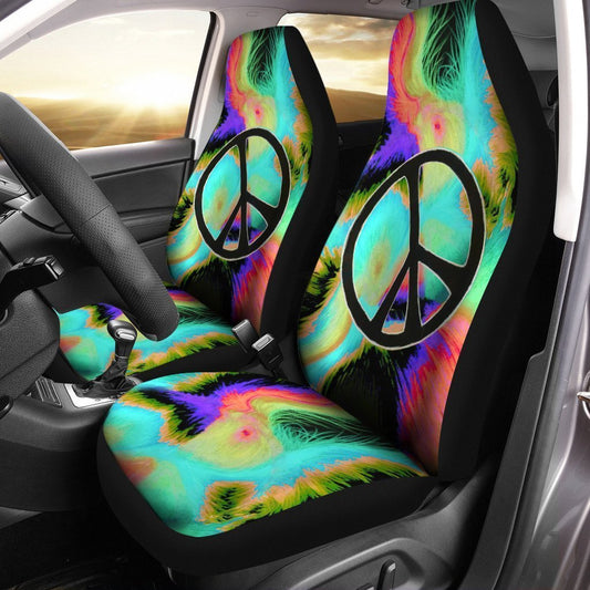 Peace Symbol Car Seat Covers Custom Hippe Car Accessories - Gearcarcover - 1