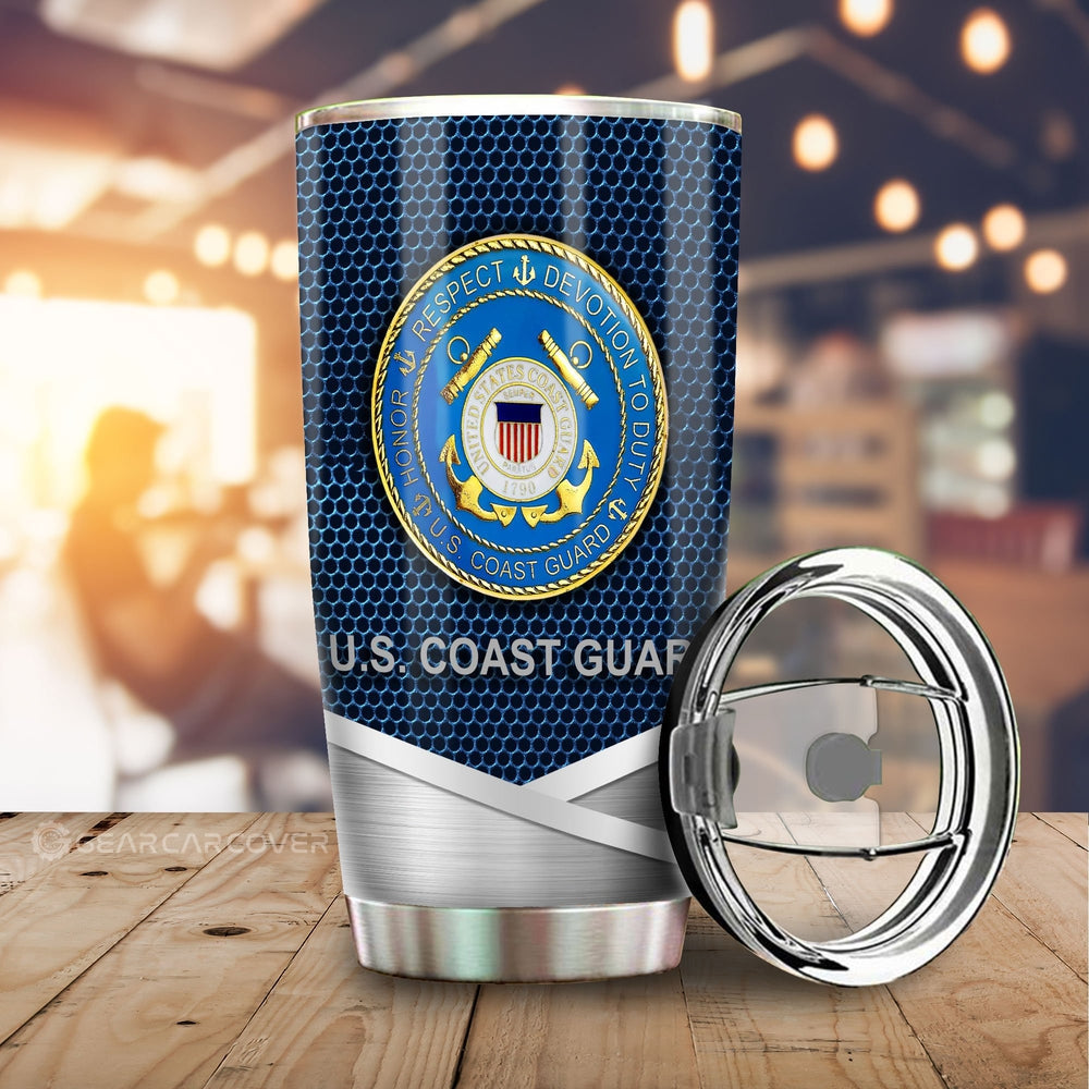 Personalized Name United States Coast Guard Tumbler Cup Custom Car Accessories - Gearcarcover - 2