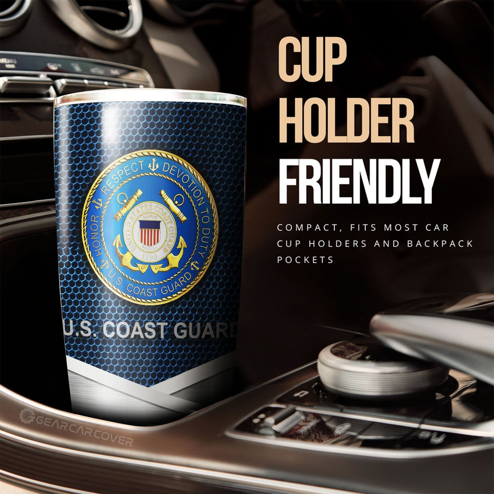 Personalized Name United States Coast Guard Tumbler Cup Custom Car Accessories - Gearcarcover - 3