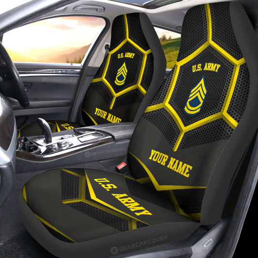 Personalized U.S Army Veterans Car Seat Covers Customized Name US Military Car Accessories - Gearcarcover - 2