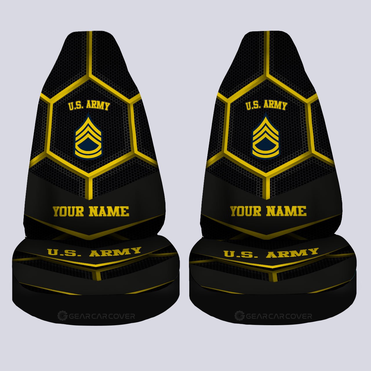 Personalized U.S Army Veterans Car Seat Covers Customized Name US Military Car Accessories - Gearcarcover - 4