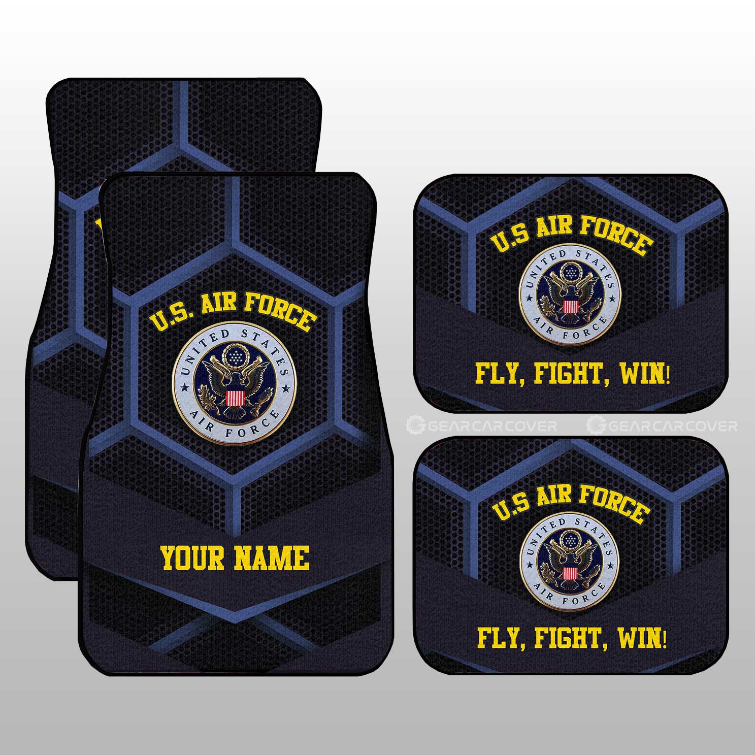 Personalized U.S. Air Force Military Car Floor Mats Custom Name Car Accessories - Gearcarcover - 2