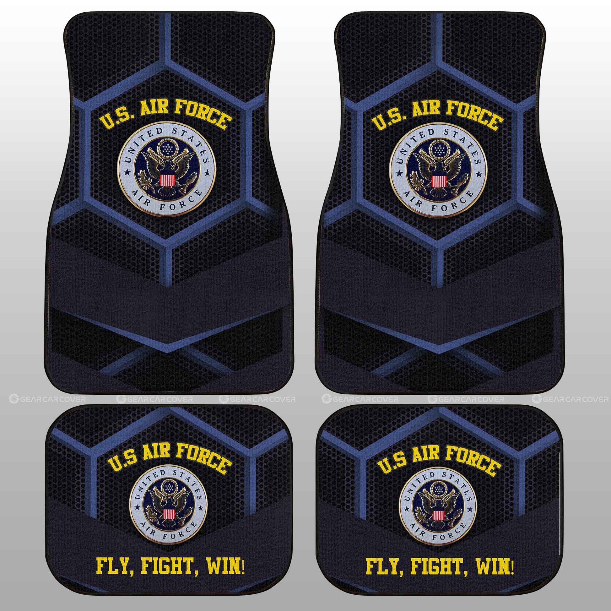 Personalized U.S. Air Force Military Car Floor Mats Custom Name Car Accessories - Gearcarcover - 5