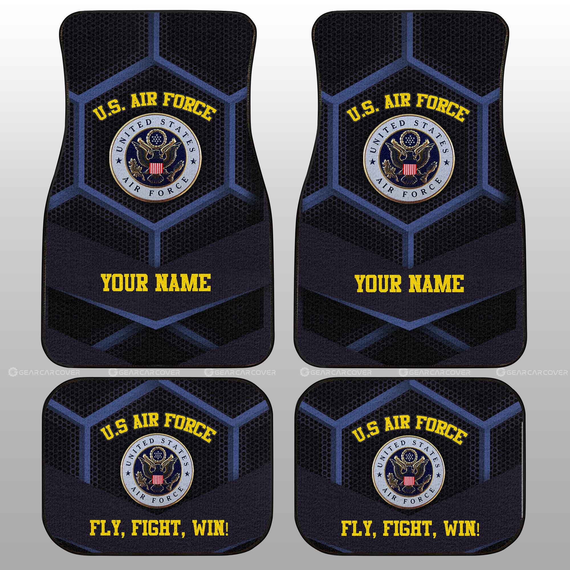 Personalized U.S. Air Force Military Car Floor Mats Custom Name Car Accessories - Gearcarcover - 1