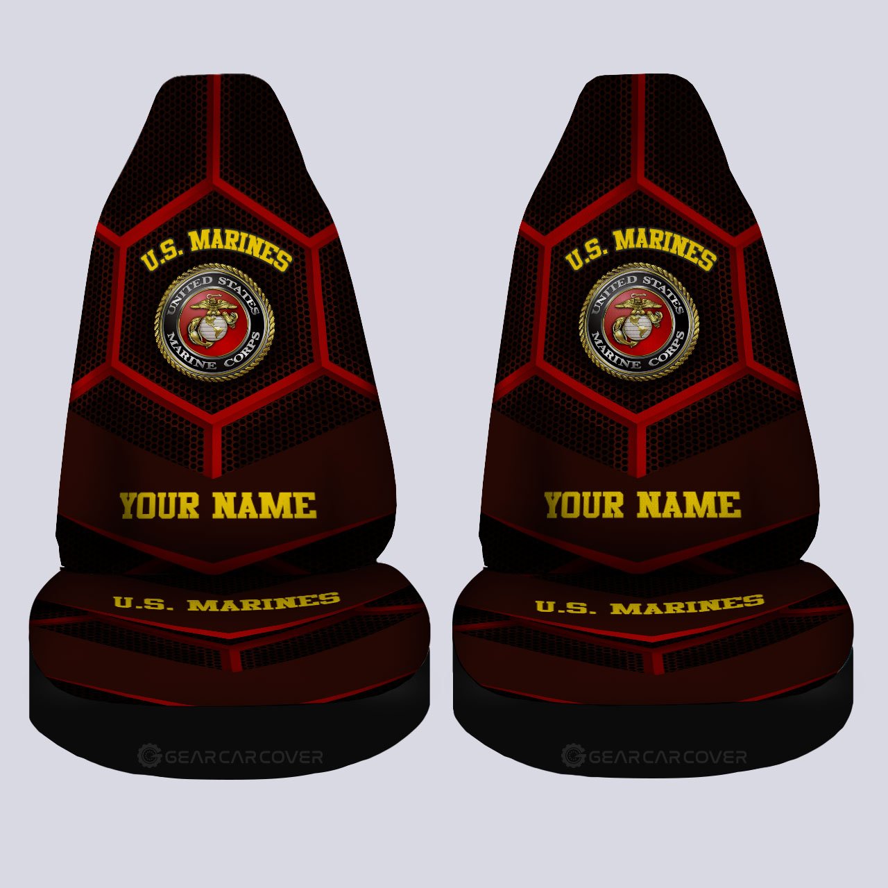 Personalized U.S. Marine Corps Car Seat Covers Military Car Accessories - Gearcarcover - 4