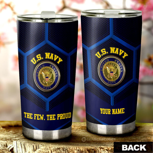 Personalized U.S. Navy Military Tumbler Cup Custom Name Car Accessories - Gearcarcover - 2