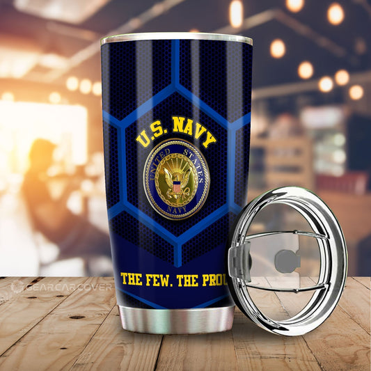 Personalized U.S. Navy Military Tumbler Cup Custom Name Car Accessories - Gearcarcover - 1