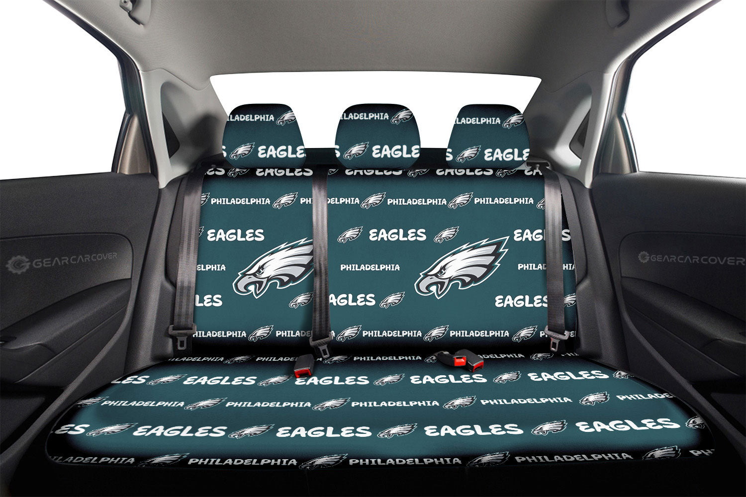 Philadelphia Eagles Car Back Seat Covers Sporty Team Collection - Gearcarcover - 2