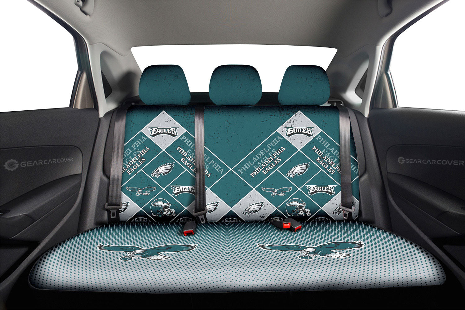 Philadelphia Eagles Car Back Seat Covers Sporty Team Collection - Gearcarcover - 2