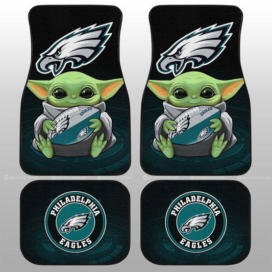 Philadelphia Eagles Car Floor Mats Baby Yoda Car Accessories For Fan - Gearcarcover - 1