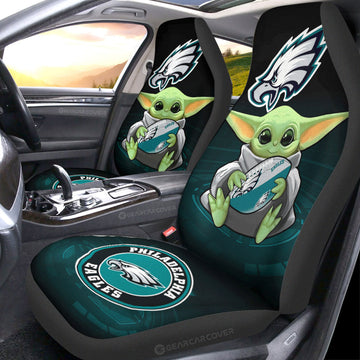 Philadelphia Eagles Car Seat Covers Baby Yoda Car Accessories For Fan - Gearcarcover - 1