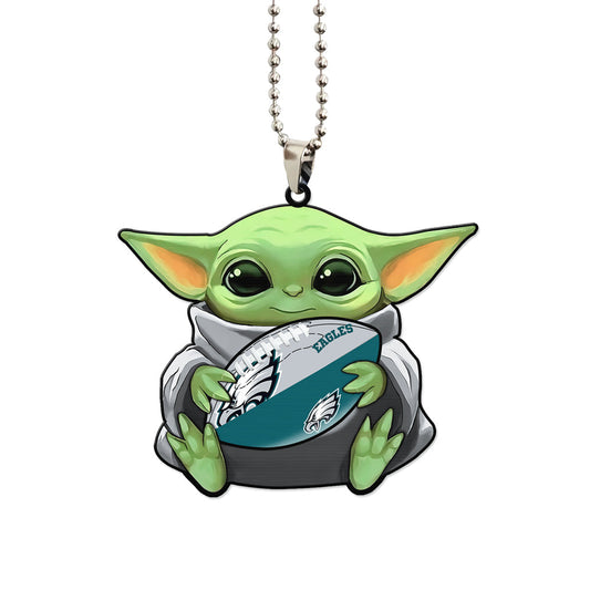 Philadelphia Eagles Ornament Baby Yoda Car Accessories - Gearcarcover - 1