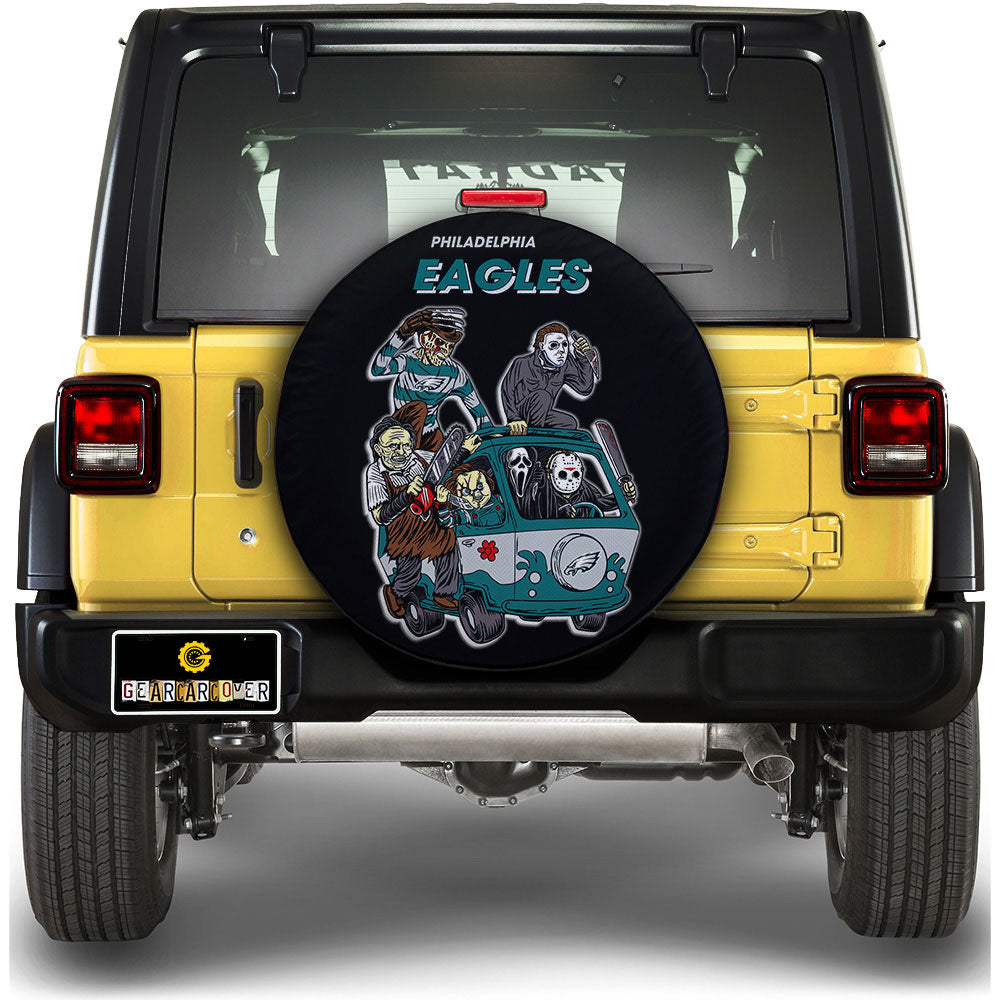 Philadelphia Eagles Spare Tire Covers Horror Characters Car Accessories - Gearcarcover - 1