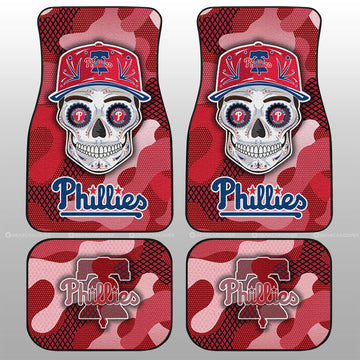 Philadelphia Phillies Car Floor Mats Skull Theme Collection - Gearcarcover - 1