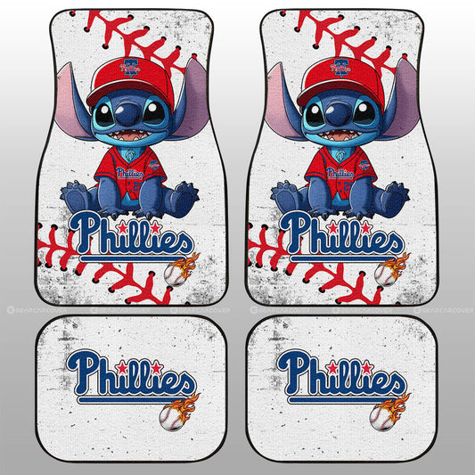 Philadelphia Phillies Car Floor Mats Stitch Theme Collection - Gearcarcover - 1