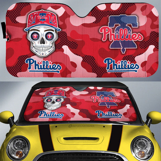 Philadelphia Phillies Car Sunshade Skull Theme Collection - Gearcarcover - 1