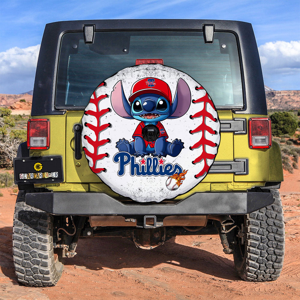 Philadelphia Phillies Spare Tire Covers Camera Hole Stitch Theme Collection - Gearcarcover - 3