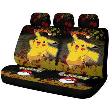 Pikachu Car Back Seat Covers Custom Tie Dye Style Anime Car Accessories - Gearcarcover - 1