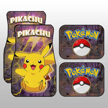 Pikachu Car Floor Mats Custom Anime Galaxy Manga Style - Gearcarcover - 1