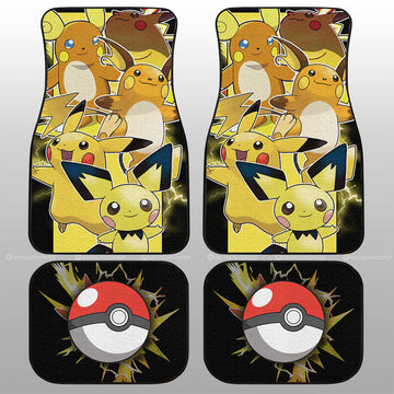 Pikachu Car Floor Mats Custom Car Accessories For Fans - Gearcarcover - 1