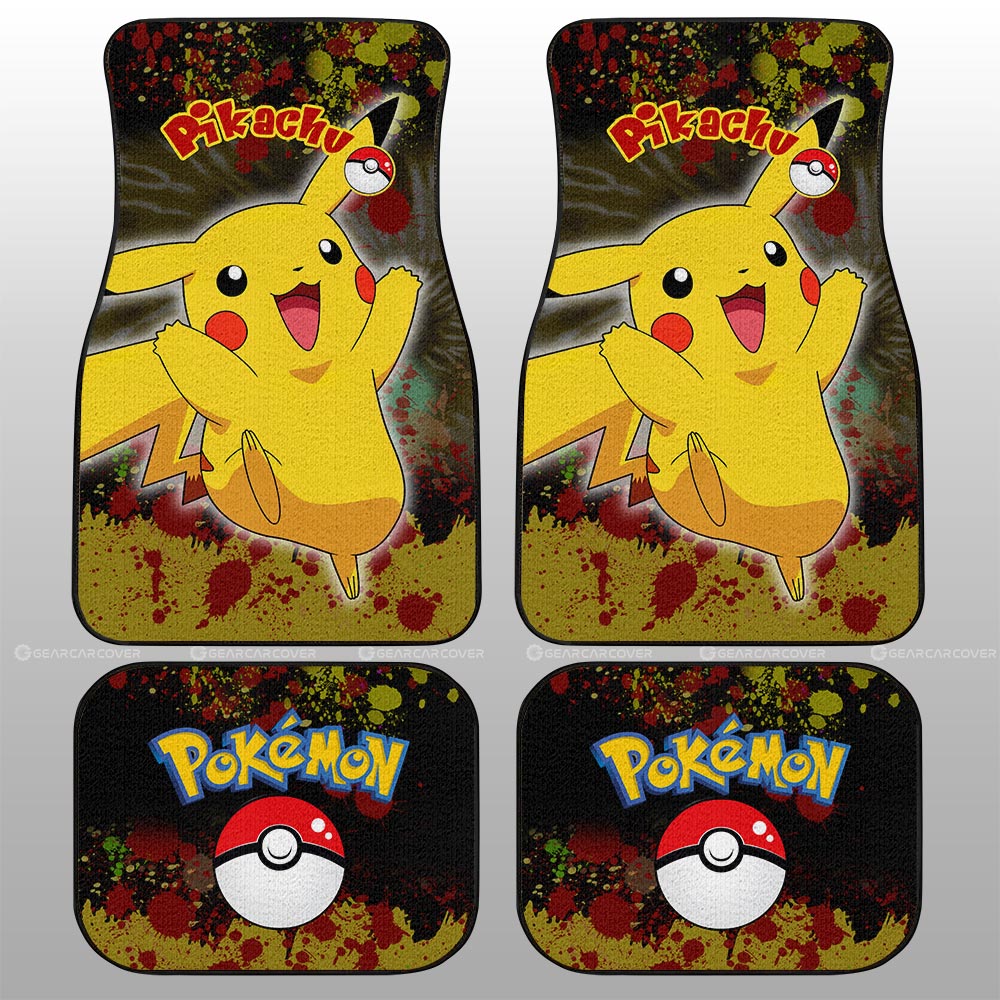 Pikachu Car Floor Mats Custom Tie Dye Style Anime Car Accessories - Gearcarcover - 2