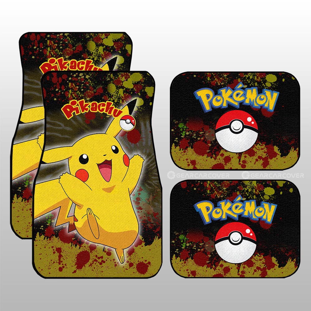 Pikachu Car Floor Mats Custom Tie Dye Style Anime Car Accessories - Gearcarcover - 1
