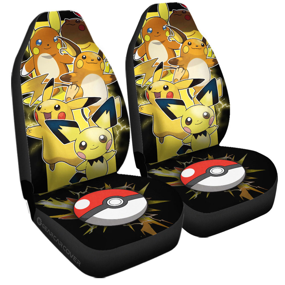 Pikachu Car Seat Covers Custom Car Accessories For Fans - Gearcarcover - 3