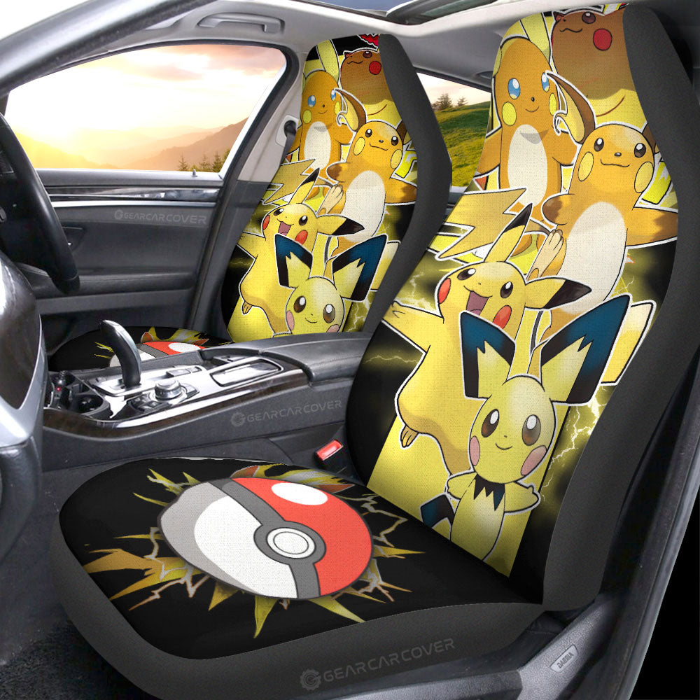 Pikachu Car Seat Covers Custom Car Accessories For Fans - Gearcarcover - 1