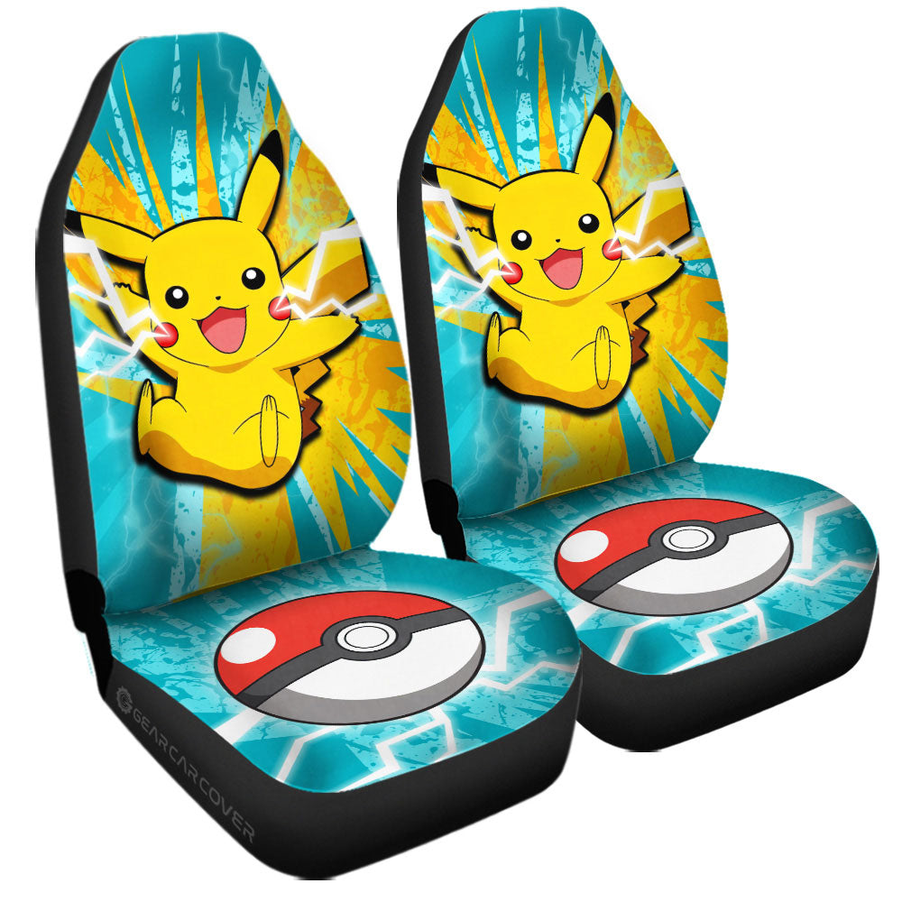 Pikachu Car Seat Covers Custom Car Accessories For Fans - Gearcarcover - 3