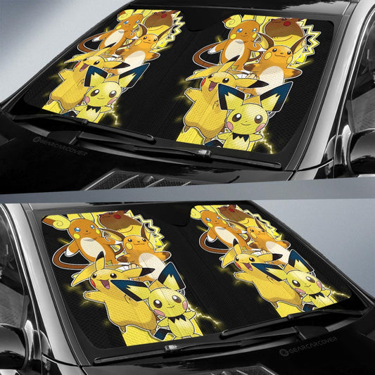 Pikachu Car Sunshade Custom Car Accessories For Fans - Gearcarcover - 2